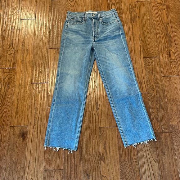 Frank & Eileen Monaghan button fly high rise raw hem jeans 27 $328! - Picture 3 of 14
